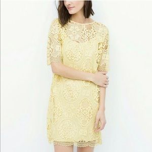 Zara | Dresses | Zara Yellow Guipure Lace Dress | Poshmark